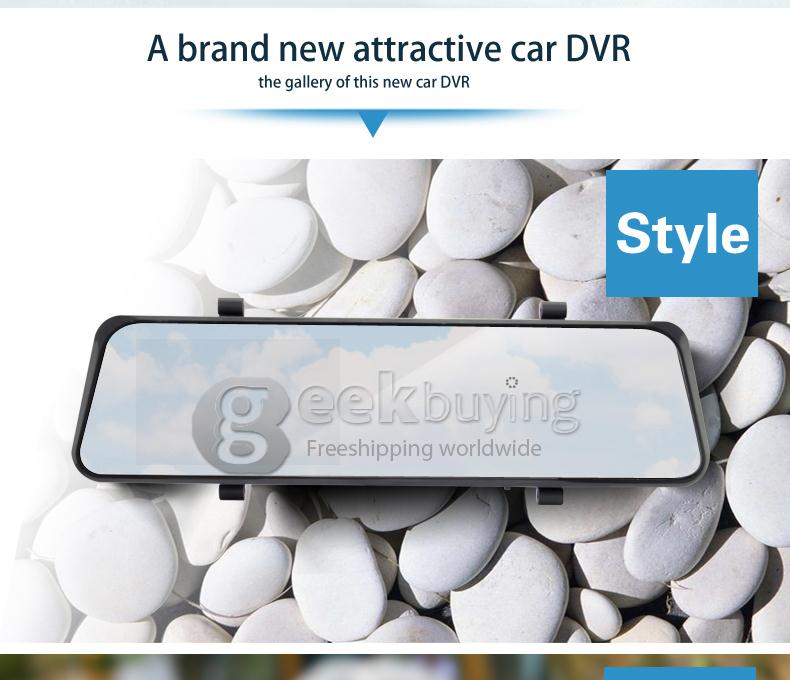 6000B Android 4.0 Rearview Mirror Recorder DVR Full HD 1080P Front 480P Rear camera 4.3