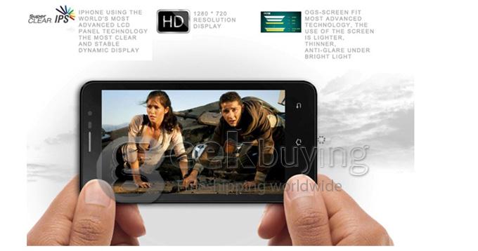 WMC X5 MTK6589 Quad Core 1.2GHz  5.0 Inch Android 4.2 O S Smartphone 1GB RAM  4GB ROM 13.0MPHD OGS Screen 3G-White
