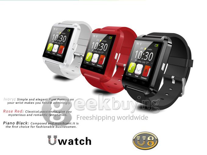 [Spain Stock] Bluetooth Smart WristWatch U8 U Watch for Samsung S4/Note 3 HTC Android Phone Smartphones - Black