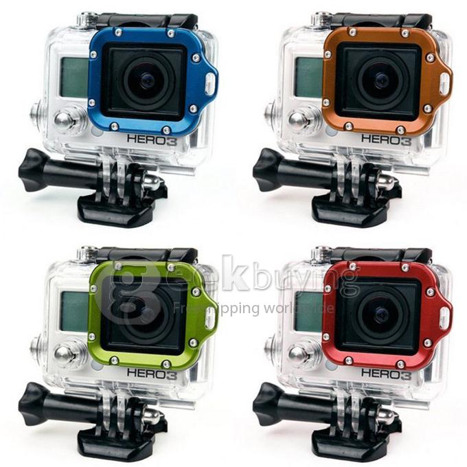 Aluminum Metal Lanyard Lens Ring Mount and Screwdriver Set for GoPro Hero 3 Hero 3+ (Red)