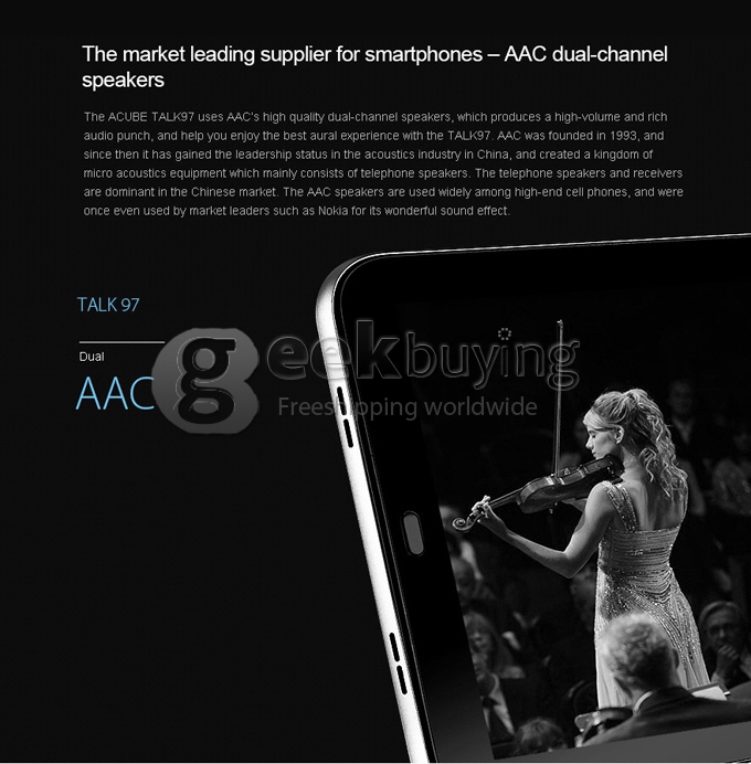 Cube U59GT Talk 97 MTK8382 1.3GHz 9.7 inch Tablet PC Phablet  Android 4.2 Quad Core IPS Capacitive Touch Screen 1024*768 1GB/8GB Black