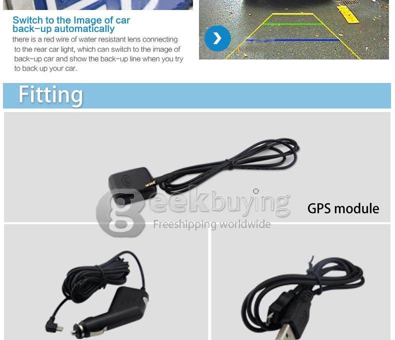 6000B Android 4.0 Rearview Mirror Recorder DVR Full HD 1080P Front 480P Rear camera 4.3