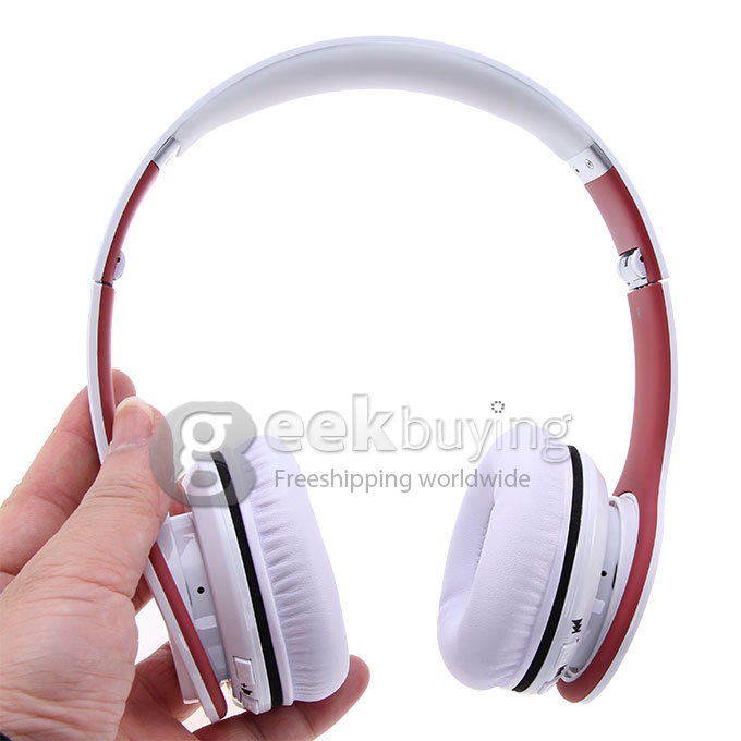 [Spain Stock] Syllable G15 Folding Design Wireless Bluetooth V2.0 Stereo Headphones with Mic White + Red