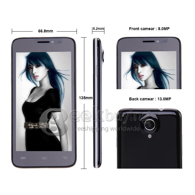 JIAKE V2 MTK6572 Dual Core 1.2GHz 4.5inch Android4.2.2 OS Smartphone 512MB RAM 4GB ROM FWVGA Capacitive Screen 2.0MP 3G GPS - Black