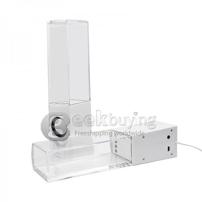 Dancing Water Speakers with Multi Colour LED Music Fountain Jet Light for S5 iPhone iPad Tablet PC - White