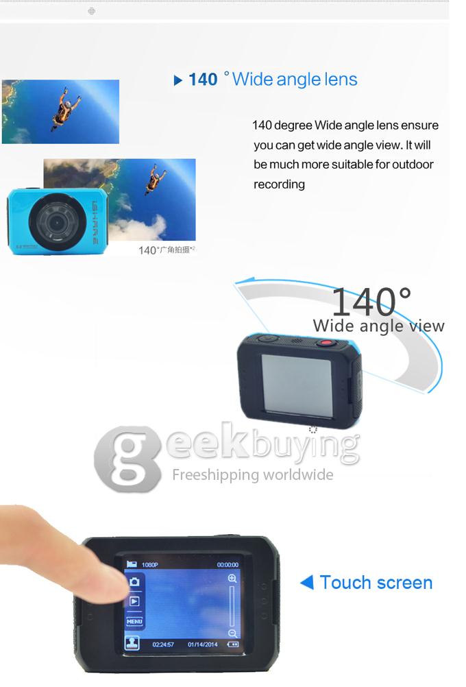 iShare S200 5MP Sports Camera 1080P FHD DVR 2" Waterproof Camcorder