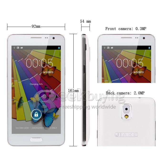 JIAKE N900W 5.3 inch Dual Core MTK6572 1.2GHz 512MB+4GB Android 4.2 3G/GPS- White