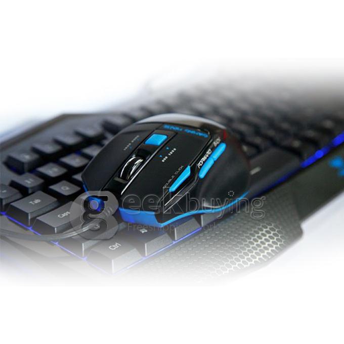 AULA LED Back-lit USB Gaming Multimedia Keyboard and 7D Wired Optical Gaming Mouse