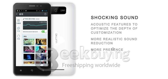 WMC X5 MTK6589 Quad Core 1.2GHz  5.0 Inch Android 4.2 O S Smartphone 1GB RAM  4GB ROM 13.0MPHD OGS Screen 3G-White