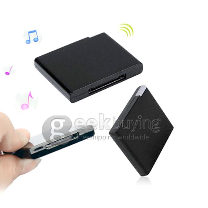 New 30 Pin Dock Stereo Wireless Bluetooth Receiver A2DP Music Audio Receiver Adapters for iPhone Dock Speaker - Black