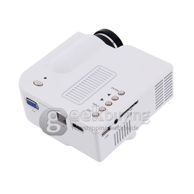 UC28+ 1080P HD 48LM 16770K Color Portable LED LCD Projector with HDMI SD CARD USB VGA Slots - White