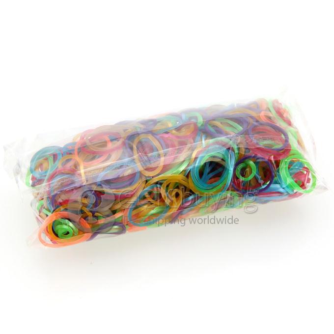 DIY Silicone Rubber Bands Bracelets for Kids 600pcs Bands 24 Sclips