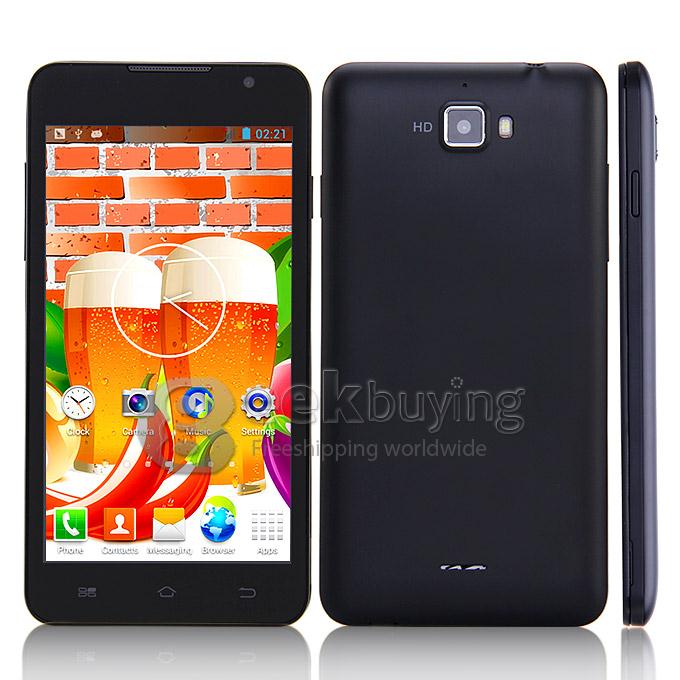 JIAKE F1W 5.0Inch Capacitive Touch Screen MTK6572 Dual Core 1.2GHz Smartphone 512MB+4GB 2.0MP+0.3MP Android 4.2 OS 3G/GPS with Protective Case - Black