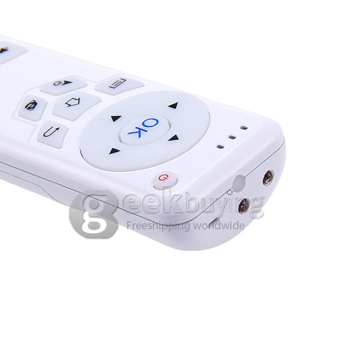 2.4GHz 3D Air Mouse 6-Axis Inertia Sensors Support Motion Sensing Games & Mic Voice Input & Headphone Voice Output - White