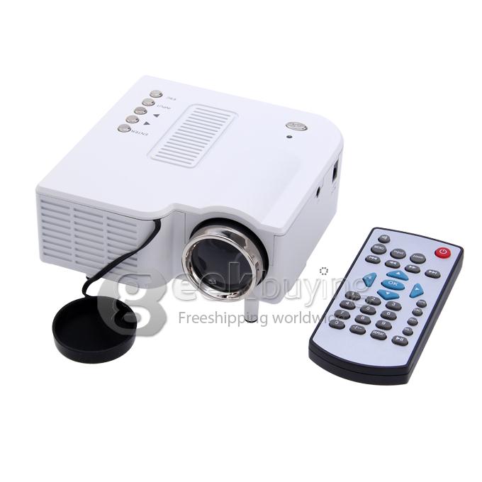 UC28+ 1080P HD 48LM 16770K Color Portable LED LCD Projector with HDMI SD CARD USB VGA Slots - White