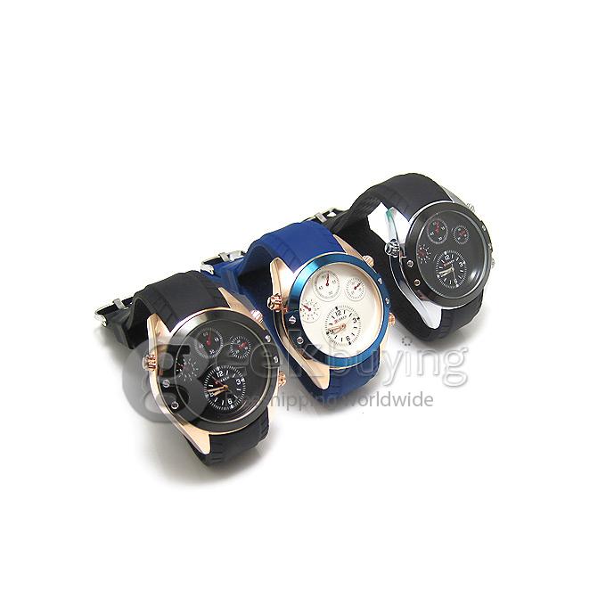 CURREN Round Case Black PU Leather Band Quartz Analog Wrist Watch Timepiece for Men - Silver