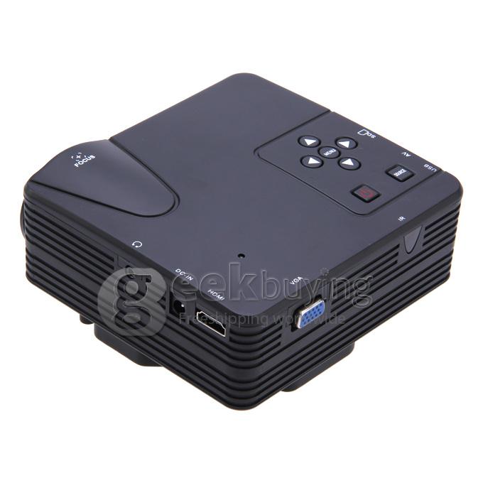 LZ-H80 1080P HD 80 LM Portable LED LCD Game Projector with HDMI SD CARD USB VGA Slots 400:1 Contrast - Black