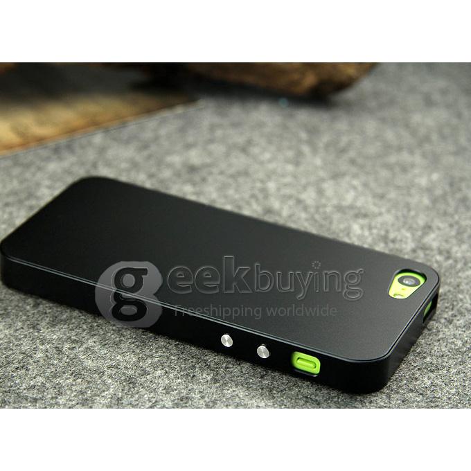 [Spain Stock] Luxury Fashion Ultrathin Aluminum Full Metal Back Cover Hard Case For iPhone5c iPhone 5C -Black