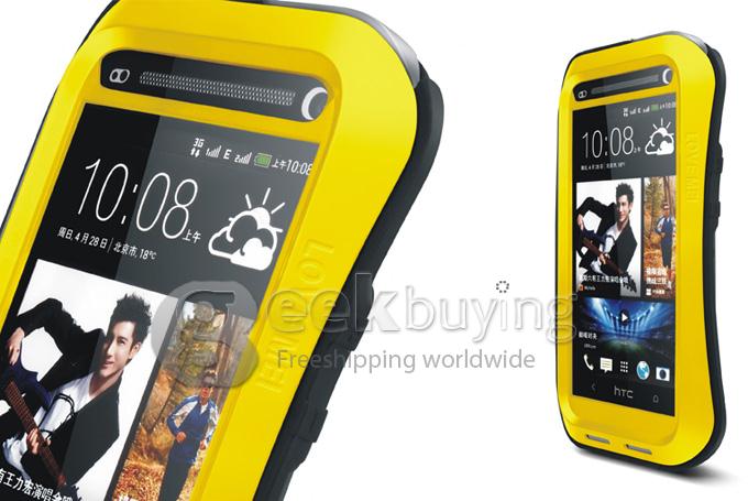 LOVE MEI Weather/Dirt/Shockproof Protective Case for HTC New One M7 - Yellow