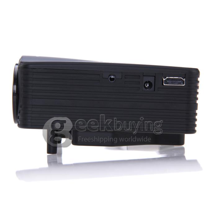 LZ-H80 1080P HD 80 LM Portable LED LCD Game Projector with HDMI SD CARD USB VGA Slots 400:1 Contrast - Black
