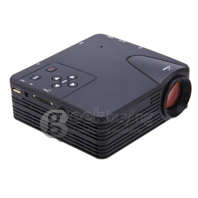 LZ-H80 1080P HD 80 LM Portable LED LCD Game Projector with HDMI SD CARD USB VGA Slots 400:1 Contrast - Black