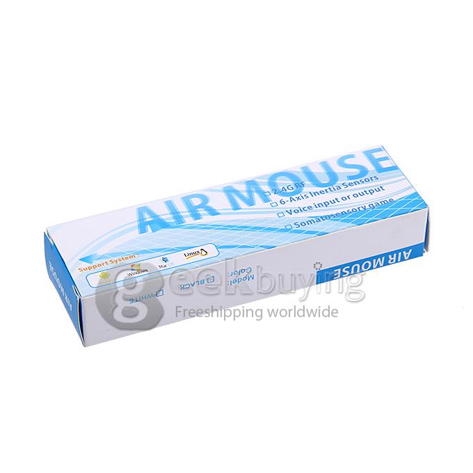 2.4GHz 3D Air Mouse 6-Axis Inertia Sensors Support Motion Sensing Games & Mic Voice Input & Headphone Voice Output - Black