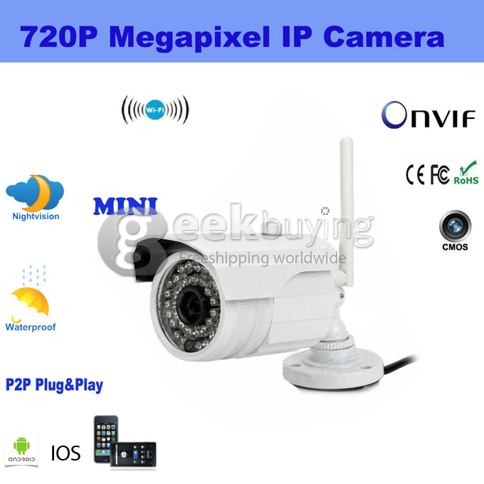 Outdoor Waterproof Security Wireless IP Camera IPCC-H03 1.0 Mega Pixel CMOS P2P 1280*720P H.264 