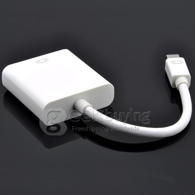 Mini DisplayPort DP to VGA Adapter Converter for Macbook Surface Pro/Pro2/Pro3/Pro4 - White
