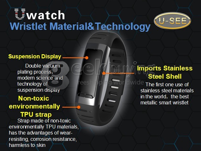 U9 U See U Watch Bluetooth Smart Wrist Waterproof Watch Phone Support WIFI Hotspots For iphone Samsung Sony HTC HUAWEI - Blue