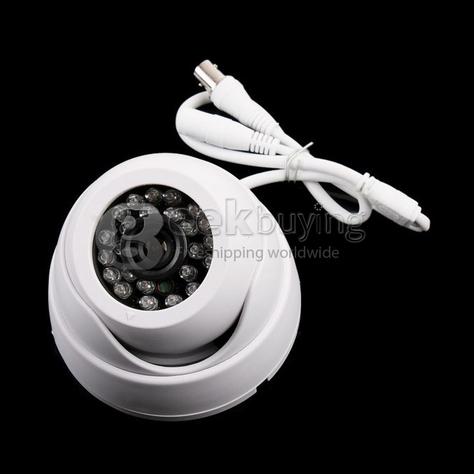 Dome Digital CCTV Color Camera 380 TVL COMS 3.6 MM CCD w/ 24 IR LEDs - White