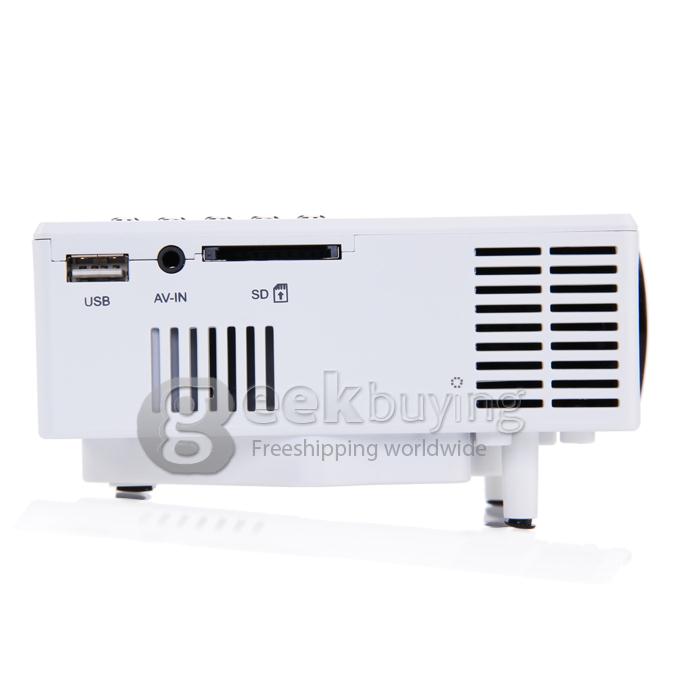 UC28+ 1080P HD 48LM 16770K Color Portable LED LCD Projector with HDMI SD CARD USB VGA Slots - White