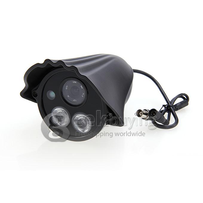 700TVL 1/3 CMOS 8mm Lens 2 IR Array Night Vision Waterproof Outdoor Security CCTV Camera with Bracket - Black (NTSC)