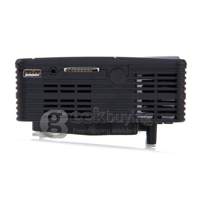 LZ-H80 1080P HD 80 LM Portable LED LCD Game Projector with HDMI SD CARD USB VGA Slots 400:1 Contrast - Black
