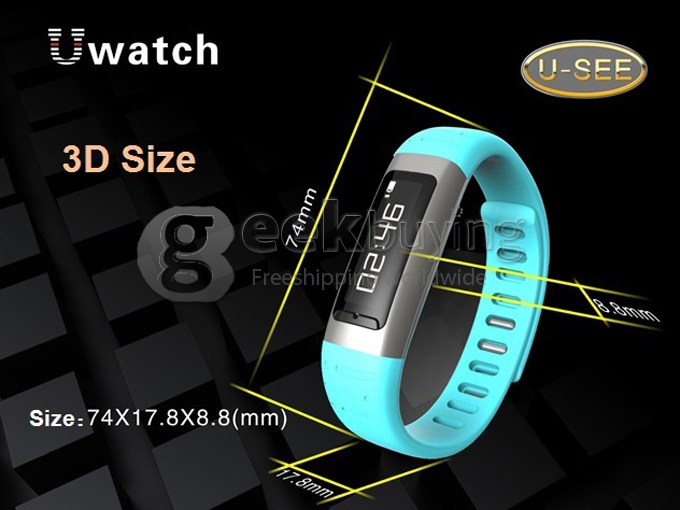 U9 U See U Watch Bluetooth Smart Wrist Waterproof Watch Phone Support WIFI Hotspots For iphone Samsung Sony HTC HUAWEI - Blue