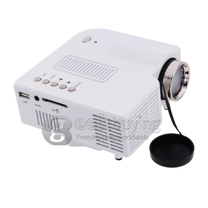 UC28+ 1080P HD 48LM 16770K Color Portable LED LCD Projector with HDMI SD CARD USB VGA Slots - White