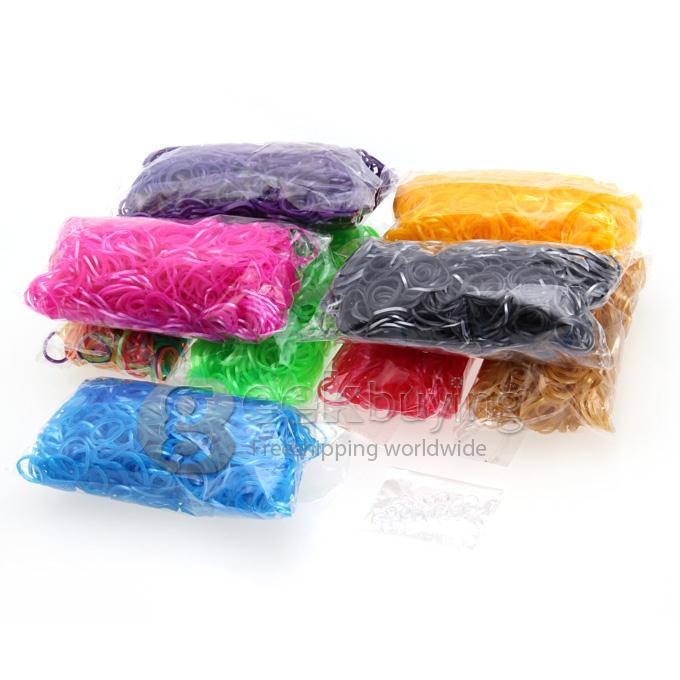 DIY Twist Silicone Bandz Rubber Bands Bracelets for Kids with 600pcs Bands and 24 S-clips Metal Multicolor