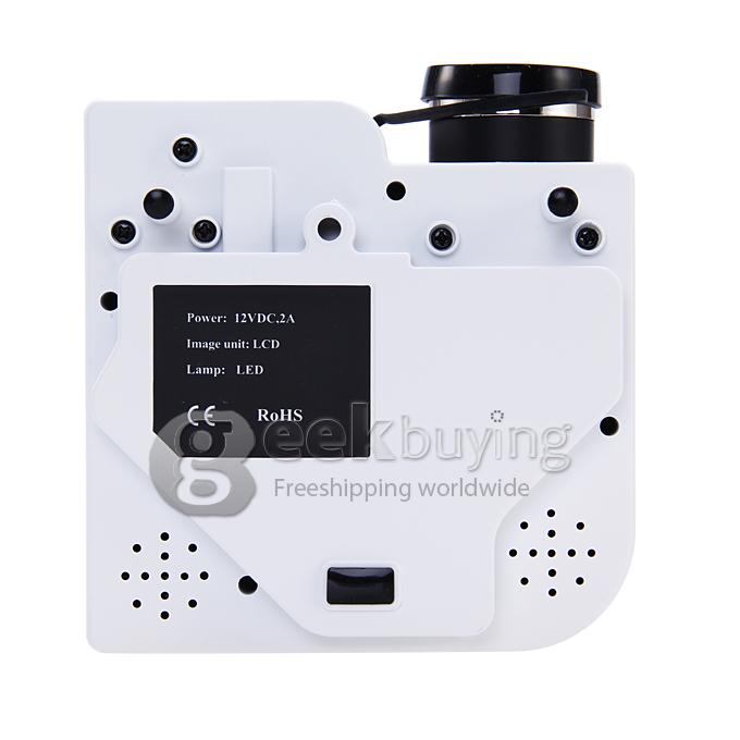 UC28+ 1080P HD 48LM 16770K Color Portable LED LCD Projector with HDMI SD CARD USB VGA Slots - White