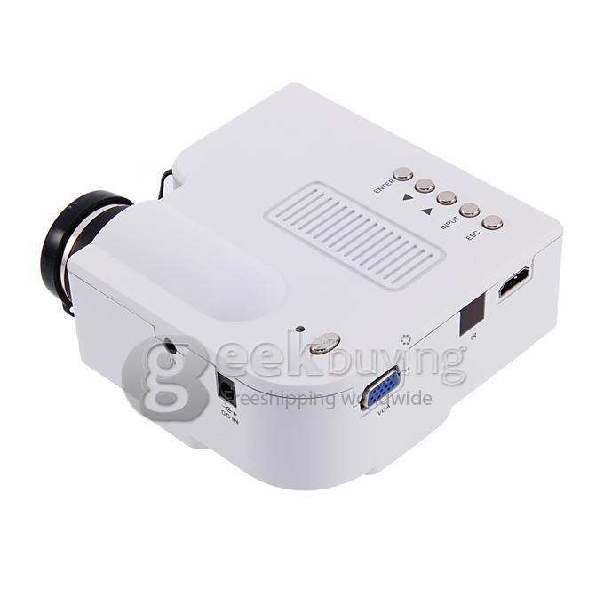 UC28+ 1080P HD 48LM 16770K Color Portable LED LCD Projector with HDMI SD CARD USB VGA Slots - White