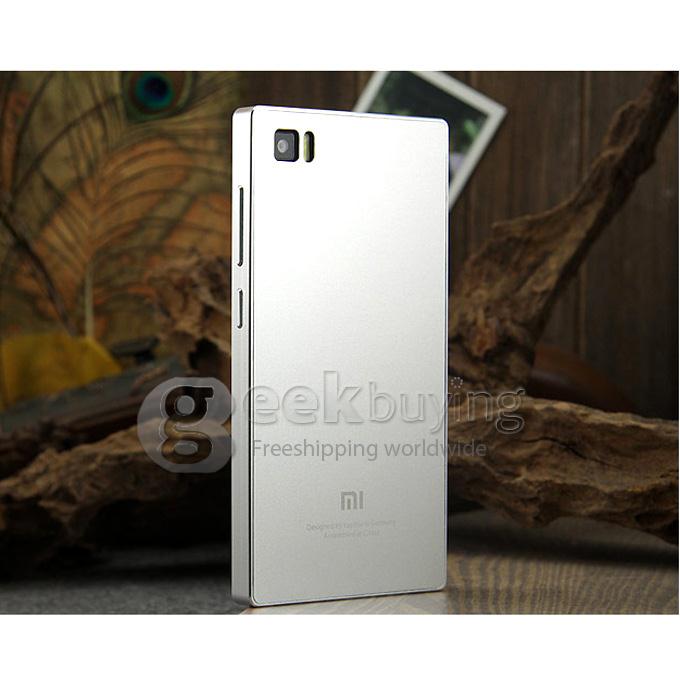 [Spain Stock] Luxury Fashion Ultrathin Aluminum Full Metal Back Cover Hard Case For XIAOMI3 MI3 -Silver