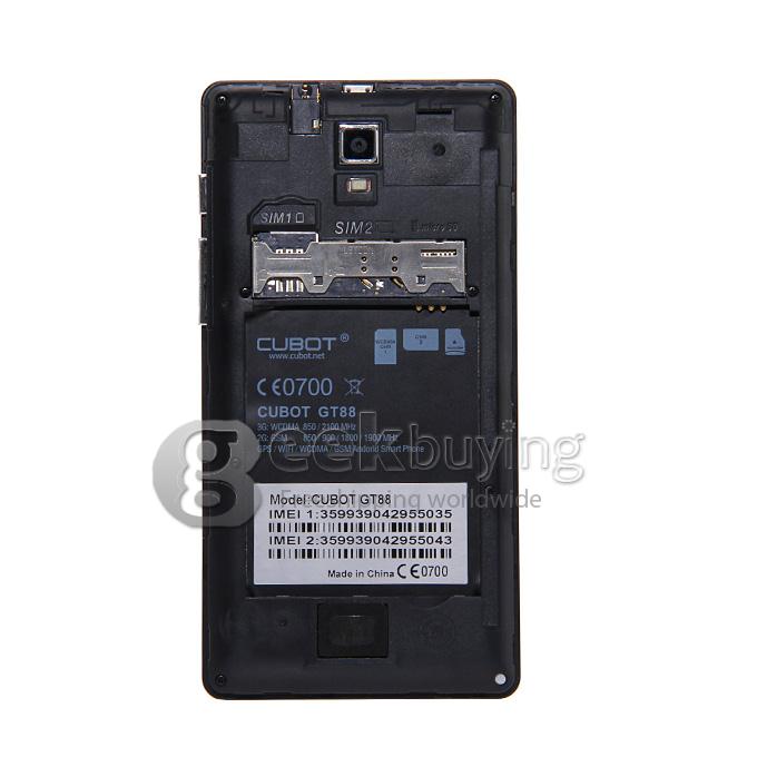 [Spain Stock] CUBOT GT88 5.5Inch QHD Capacitive Touch Screen MTK6572 Dual Core Cortex A7 1.3GHz SmartPhone 512M+4G 8.0MP Android 4.2 3G/GPS - Black