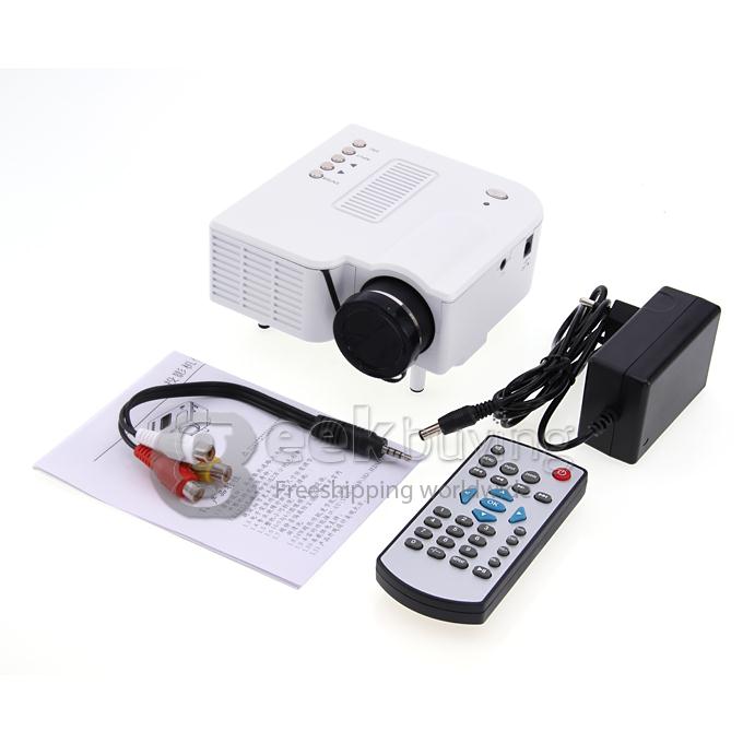 UC28+ 1080P HD 48LM 16770K Color Portable LED LCD Projector with HDMI SD CARD USB VGA Slots - White