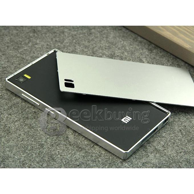 [Spain Stock] Luxury Fashion Ultrathin Aluminum Full Metal Back Cover Hard Case For XIAOMI3 MI3 -Silver