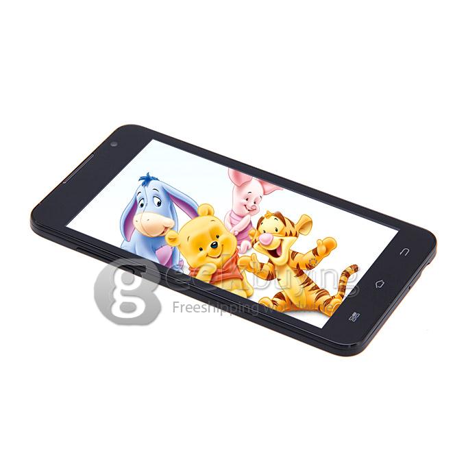 JIAKE F1W 5.0Inch Capacitive Touch Screen MTK6572 Dual Core 1.2GHz Smartphone 512MB+4GB 2.0MP+0.3MP Android 4.2 OS 3G/GPS with Protective Case - Black