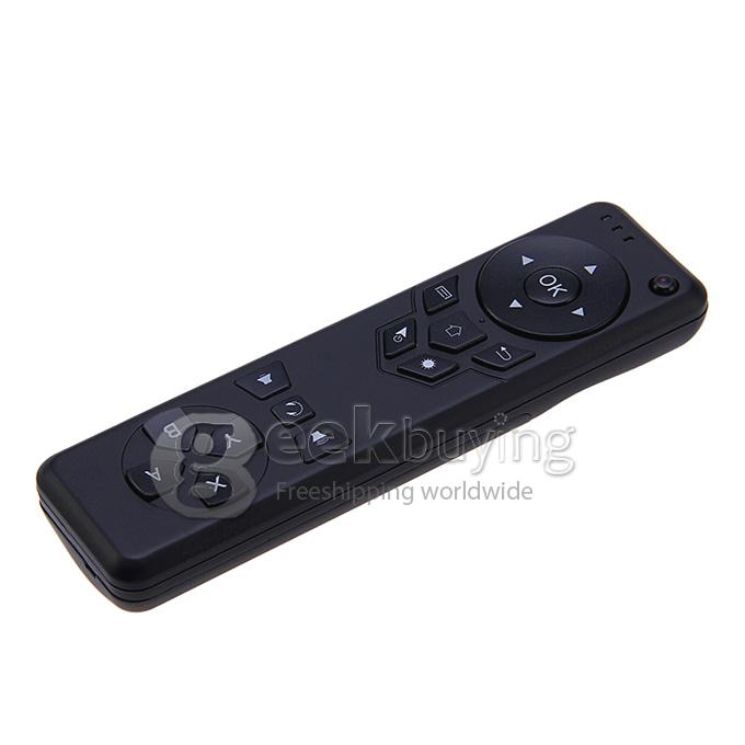 2.4GHz 3D Air Mouse 6-Axis Inertia Sensors Support Motion Sensing Games & Mic Voice Input & Headphone Voice Output - Black