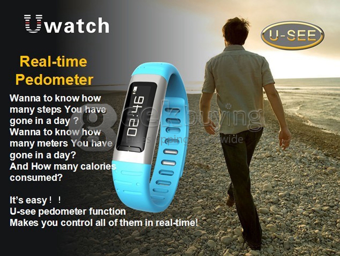 U9 U See U Watch Bluetooth Smart Wrist Waterproof Watch Phone Support WIFI Hotspots For iphone Samsung Sony HTC HUAWEI - Blue
