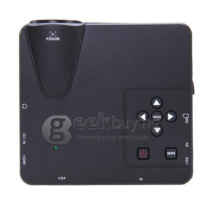 LZ-H80 1080P HD 80 LM Portable LED LCD Game Projector with HDMI SD CARD USB VGA Slots 400:1 Contrast - Black