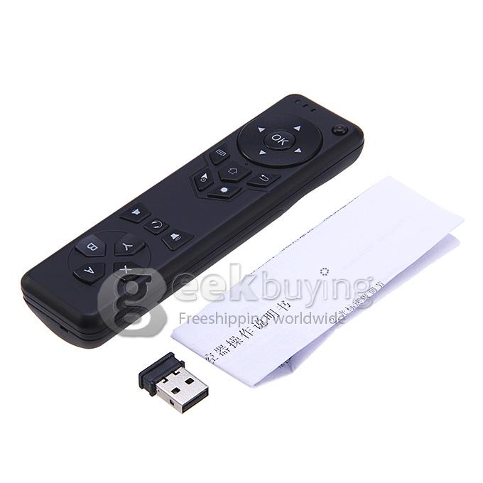 2.4GHz 3D Air Mouse 6-Axis Inertia Sensors Support Motion Sensing Games & Mic Voice Input & Headphone Voice Output - Black