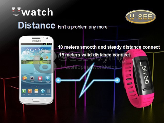 U9 U See U Watch Bluetooth Smart Wrist Waterproof Watch Phone Support WIFI Hotspots For iphone Samsung Sony HTC HUAWEI - Blue