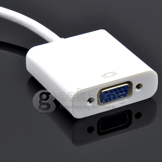 Mini DisplayPort DP to VGA Adapter Converter for Macbook Surface Pro/Pro2/Pro3/Pro4 - White