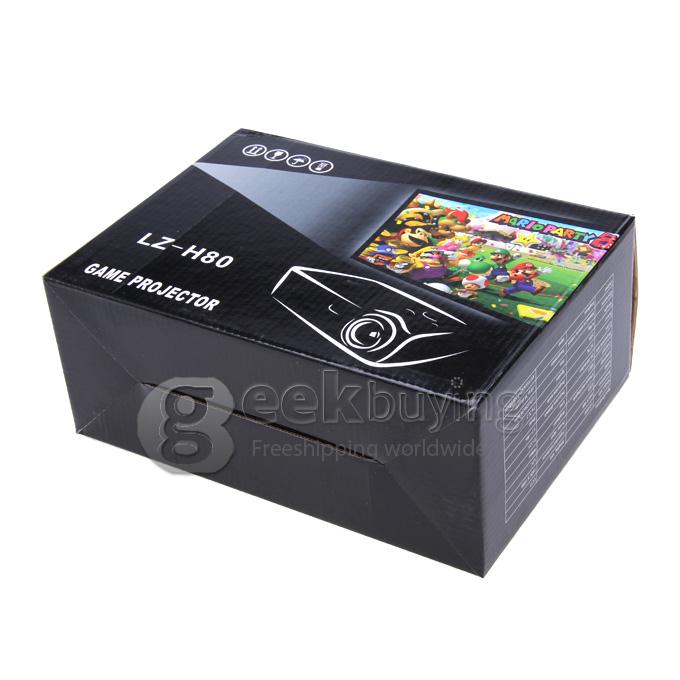 LZ-H80 1080P HD 80 LM Portable LED LCD Game Projector with HDMI SD CARD USB VGA Slots 400:1 Contrast - Black